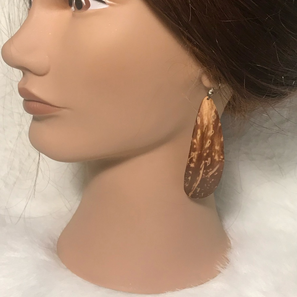 Unique Brown Natural Dangle Earrings